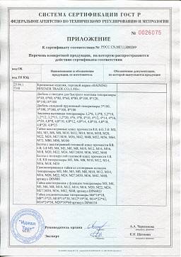 Сертификат на Дюбель-гвоздь "цилиндр" 6